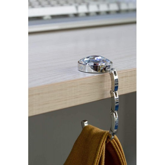 Foldable Purse Hook Floding Handbag Hanger Bling Rhinestone Bag Holder for Table Desk