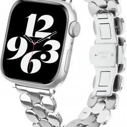 Watch Band 41mm 40mm 38mm 45mm 44mm 42mm 49mm for Women,Cute Stainless Steel Metal iWatch Band for iWatch Series SE/SE2/8/7/6/5/4/3/2/1,Pretty Shiny Look Watch Band 41mm 40mm 38mm 45mm 44mm 42mm 49mm for Women,Cute Stainless Steel Metal iWatch Band for iWatch Series SE/SE2/8/7/6/5/4/3/2/1,Pretty Shiny Look