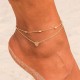 Layered Ankle Bracelets for Women Girls Dainty Anklet Minimalist Summer Waterproof Ankle Bracelet