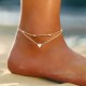 Layered Ankle Bracelets for Women Girls Dainty Anklet Minimalist Summer Waterproof Ankle Bracelet