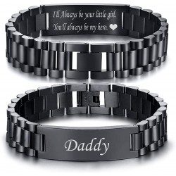 Men's Bracelet Band Stainless Steel Link Bracelet Personalized Engraved DAD Gift for Men DAD Father Men's Bracelet Band Stainless Steel Link Bracelet Personalized Engraved DAD Gift for Men DAD Father