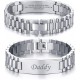 Men's Bracelet Band Stainless Steel Link Bracelet Personalized Engraved DAD Gift for Men DAD Father