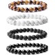 Natural 8mm Beaded Bracelet Gorgeous Semi-Precious Gemstones Healing Crystal Stretch Wristband Unisex