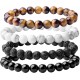 Natural 8mm Beaded Bracelet Gorgeous Semi-Precious Gemstones Healing Crystal Stretch Wristband Unisex