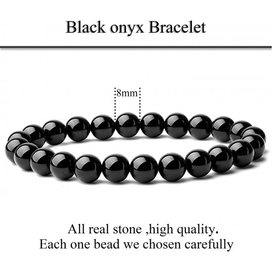 Natural 8mm Beaded Bracelet Gorgeous Semi-Precious Gemstones Healing Crystal Stretch Wristband Unisex