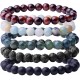 Natural 8mm Beaded Bracelet Gorgeous Semi-Precious Gemstones Healing Crystal Stretch Wristband Unisex