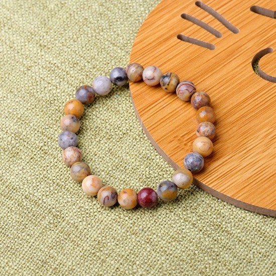 Natural 8mm Beaded Bracelet Gorgeous Semi-Precious Gemstones Healing Crystal Stretch Wristband Unisex