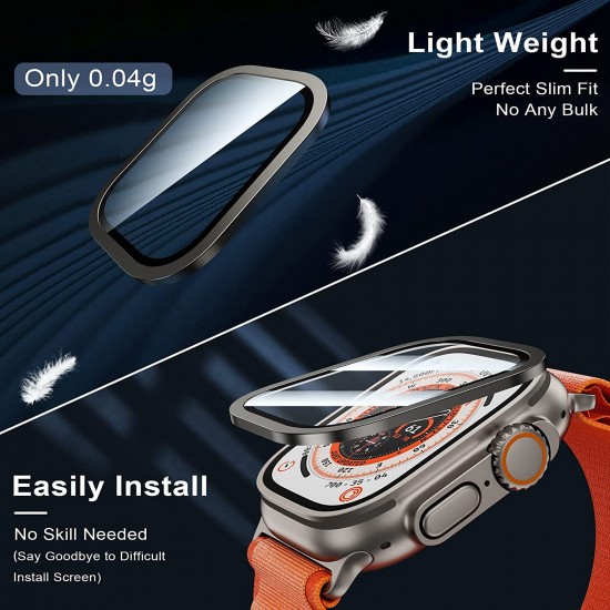 2 Pack Screen Protector for Apple Watch Ultra 49mm,9H Tempered Glass Titanium Alloy Frame 2 Pack Screen Protector for Apple Watch Ultra 49mm,9H Tempered Glass Titanium Alloy Frame