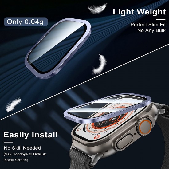 2 Pack Screen Protector for Apple Watch Ultra 49mm,9H Tempered Glass Titanium Alloy Frame 2 Pack Screen Protector for Apple Watch Ultra 49mm,9H Tempered Glass Titanium Alloy Frame
