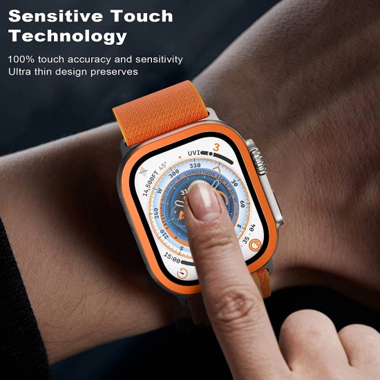 2 Pack Screen Protector for Apple Watch Ultra 49mm,9H Tempered Glass Titanium Alloy Frame 2 Pack Screen Protector for Apple Watch Ultra 49mm,9H Tempered Glass Titanium Alloy Frame