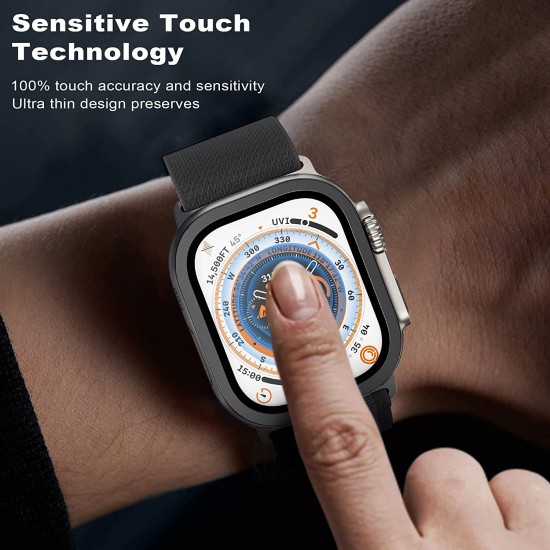 2 Pack Screen Protector for Apple Watch Ultra 49mm,9H Tempered Glass Titanium Alloy Frame 2 Pack Screen Protector for Apple Watch Ultra 49mm,9H Tempered Glass Titanium Alloy Frame