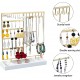 Earring Holder,5-Tier Ear Stud Holder with Wooden Tray,Jewelry Organizer Holder for Earrings Necklaces Bracelets Watches and Rings,Earring Display Stand