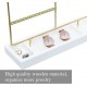 Earring Holder,5-Tier Ear Stud Holder with Wooden Tray,Jewelry Organizer Holder for Earrings Necklaces Bracelets Watches and Rings,Earring Display Stand