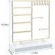 Earring Holder,5-Tier Ear Stud Holder with Wooden Tray,Jewelry Organizer Holder for Earrings Necklaces Bracelets Watches and Rings,Earring Display Stand