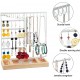 Earring Holder,5-Tier Ear Stud Holder with Wooden Tray,Jewelry Organizer Holder for Earrings Necklaces Bracelets Watches and Rings,Earring Display Stand