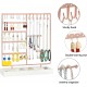 Earring Holder,5-Tier Ear Stud Holder with Wooden Tray,Jewelry Organizer Holder for Earrings Necklaces Bracelets Watches and Rings,Earring Display Stand