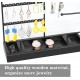 Earring Holder,5-Tier Ear Stud Holder with Wooden Tray,Jewelry Organizer Holder for Earrings Necklaces Bracelets Watches and Rings,Earring Display Stand