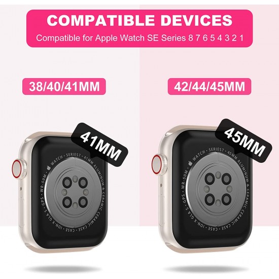 Crystal Clear Watch Bands for Apple Watch Series 8 7 6 5 4 3 2 1 SE 45mm 44mm 42mm 41mm 40mm 38mm with Bumper Case for Men Women