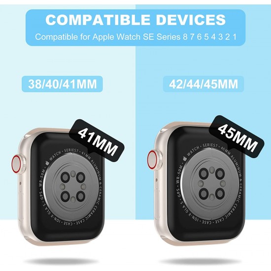 Crystal Clear Watch Bands for Apple Watch Series 8 7 6 5 4 3 2 1 SE 45mm 44mm 42mm 41mm 40mm 38mm with Bumper Case for Men Women