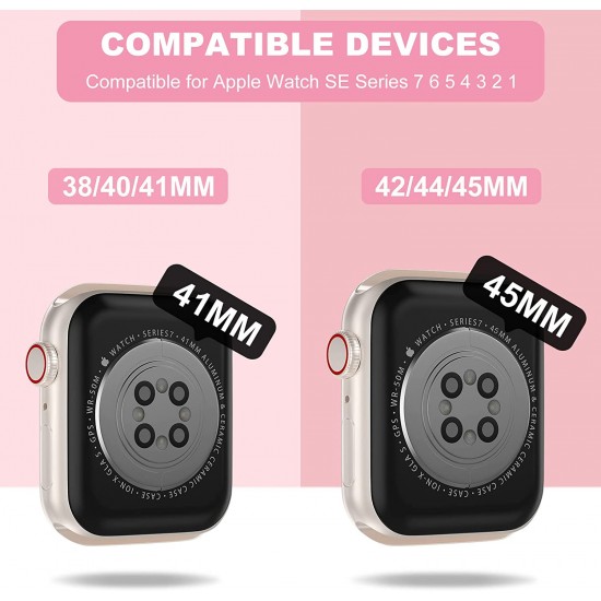 Crystal Clear Watch Bands for Apple Watch Series 8 7 6 5 4 3 2 1 SE 45mm 44mm 42mm 41mm 40mm 38mm with Bumper Case for Men Women