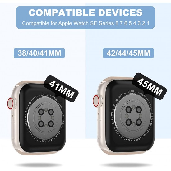 Crystal Clear Watch Bands for Apple Watch Series 8 7 6 5 4 3 2 1 SE 45mm 44mm 42mm 41mm 40mm 38mm with Bumper Case for Men Women