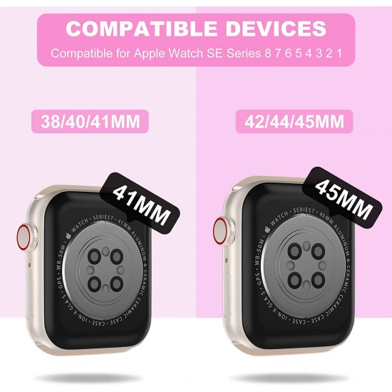 Crystal Clear Watch Bands for Apple Watch Series 8 7 6 5 4 3 2 1 SE 45mm 44mm 42mm 41mm 40mm 38mm with Bumper Case for Men Women