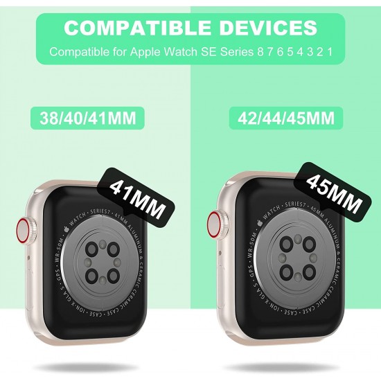 Crystal Clear Watch Bands for Apple Watch Series 8 7 6 5 4 3 2 1 SE 45mm 44mm 42mm 41mm 40mm 38mm with Bumper Case for Men Women