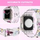 Crystal Clear Watch Bands for Apple Watch Series 8 7 6 5 4 3 2 1 SE 45mm 44mm 42mm 41mm 40mm 38mm with Bumper Case for Men Women