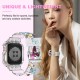 Crystal Clear Watch Bands for Apple Watch Series 8 7 6 5 4 3 2 1 SE 45mm 44mm 42mm 41mm 40mm 38mm with Bumper Case for Men Women