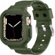 Crystal Clear Watch Bands for Apple Watch Series 8 7 6 5 4 3 2 1 SE 45mm 44mm 42mm 41mm 40mm 38mm with Bumper Case for Men Women