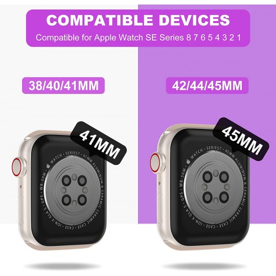 Crystal Clear Watch Bands for Apple Watch Series 8 7 6 5 4 3 2 1 SE 45mm 44mm 42mm 41mm 40mm 38mm with Bumper Case for Men Women