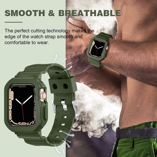 Crystal Clear Watch Bands for Apple Watch Series 8 7 6 5 4 3 2 1 SE 45mm 44mm 42mm 41mm 40mm 38mm with Bumper Case for Men Women