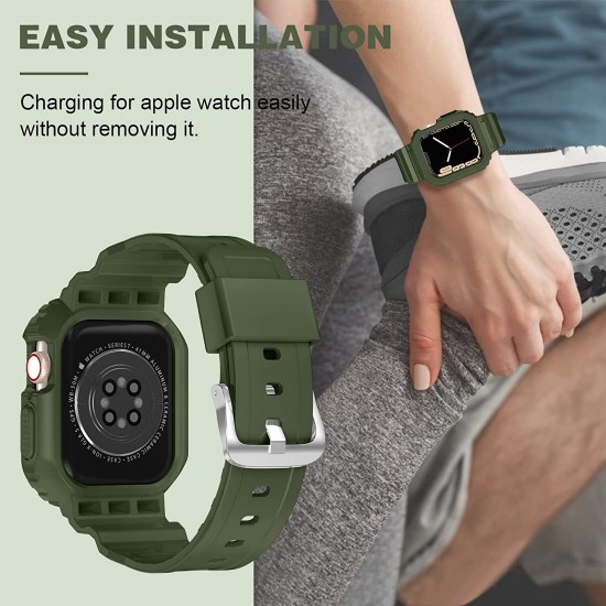 Crystal Clear Watch Bands for Apple Watch Series 8 7 6 5 4 3 2 1 SE 45mm 44mm 42mm 41mm 40mm 38mm with Bumper Case for Men Women