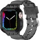 Crystal Clear Watch Bands for Apple Watch Series 8 7 6 5 4 3 2 1 SE 45mm 44mm 42mm 41mm 40mm 38mm with Bumper Case for Men Women
