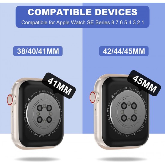 Crystal Clear Watch Bands for Apple Watch Series 8 7 6 5 4 3 2 1 SE 45mm 44mm 42mm 41mm 40mm 38mm with Bumper Case for Men Women