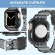 Crystal Clear Watch Bands for Apple Watch Series 8 7 6 5 4 3 2 1 SE 45mm 44mm 42mm 41mm 40mm 38mm with Bumper Case for Men Women