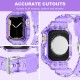 Crystal Clear Watch Bands for Apple Watch Series 8 7 6 5 4 3 2 1 SE 45mm 44mm 42mm 41mm 40mm 38mm with Bumper Case for Men Women