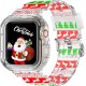 Crystal Clear Watch Bands for Apple Watch Series 8 7 6 5 4 3 2 1 SE 45mm 44mm 42mm 41mm 40mm 38mm with Bumper Case for Men Women