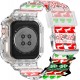 Crystal Clear Watch Bands for Apple Watch Series 8 7 6 5 4 3 2 1 SE 45mm 44mm 42mm 41mm 40mm 38mm with Bumper Case for Men Women