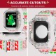 Crystal Clear Watch Bands for Apple Watch Series 8 7 6 5 4 3 2 1 SE 45mm 44mm 42mm 41mm 40mm 38mm with Bumper Case for Men Women