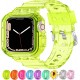 Crystal Clear Watch Bands for Apple Watch Series 8 7 6 5 4 3 2 1 SE 45mm 44mm 42mm 41mm 40mm 38mm with Bumper Case for Men Women
