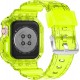 Crystal Clear Watch Bands for Apple Watch Series 8 7 6 5 4 3 2 1 SE 45mm 44mm 42mm 41mm 40mm 38mm with Bumper Case for Men Women