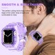 Crystal Clear Watch Bands for Apple Watch Series 8 7 6 5 4 3 2 1 SE 45mm 44mm 42mm 41mm 40mm 38mm with Bumper Case for Men Women