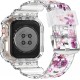 Crystal Clear Watch Bands for Apple Watch Series 8 7 6 5 4 3 2 1 SE 45mm 44mm 42mm 41mm 40mm 38mm with Bumper Case for Men Women