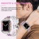 Crystal Clear Watch Bands for Apple Watch Series 8 7 6 5 4 3 2 1 SE 45mm 44mm 42mm 41mm 40mm 38mm with Bumper Case for Men Women
