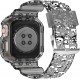 Crystal Clear Watch Bands for Apple Watch Series 8 7 6 5 4 3 2 1 SE 45mm 44mm 42mm 41mm 40mm 38mm with Bumper Case for Men Women