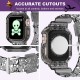 Crystal Clear Watch Bands for Apple Watch Series 8 7 6 5 4 3 2 1 SE 45mm 44mm 42mm 41mm 40mm 38mm with Bumper Case for Men Women