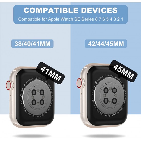 Crystal Clear Watch Bands for Apple Watch Series 8 7 6 5 4 3 2 1 SE 45mm 44mm 42mm 41mm 40mm 38mm with Bumper Case for Men Women