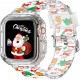 Crystal Clear Watch Bands for Apple Watch Series 8 7 6 5 4 3 2 1 SE 45mm 44mm 42mm 41mm 40mm 38mm with Bumper Case for Men Women