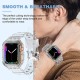 Crystal Clear Watch Bands for Apple Watch Series 8 7 6 5 4 3 2 1 SE 45mm 44mm 42mm 41mm 40mm 38mm with Bumper Case for Men Women